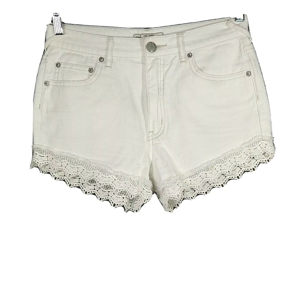 Free People Denim Booty Shorts Women Size 27 White